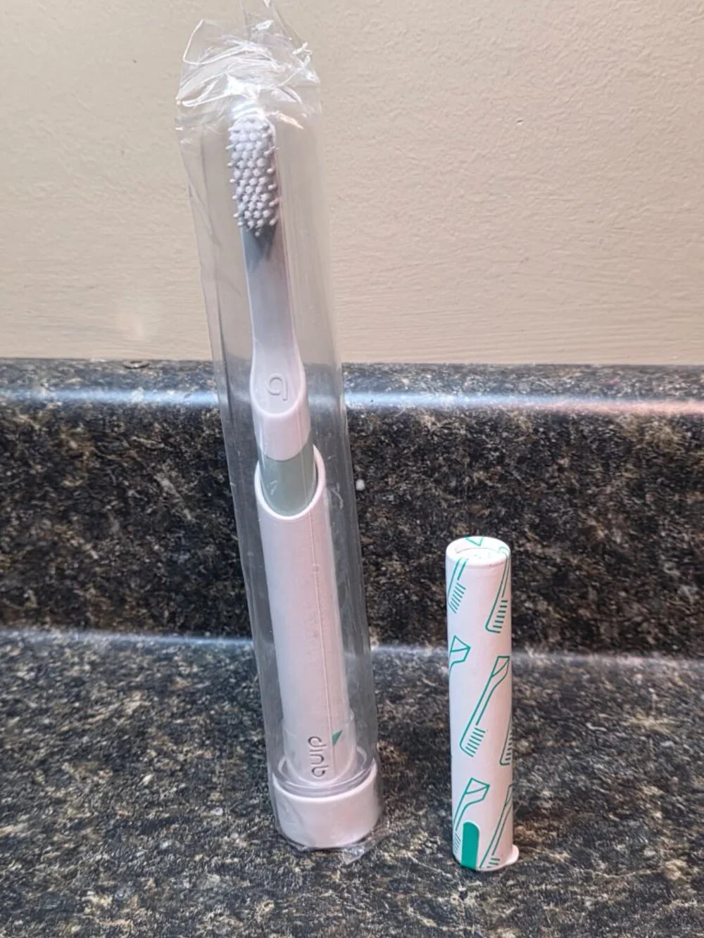 NEW Quip Sonic Electric Toothbrush Sage Green Soft Bristles Travel Cover